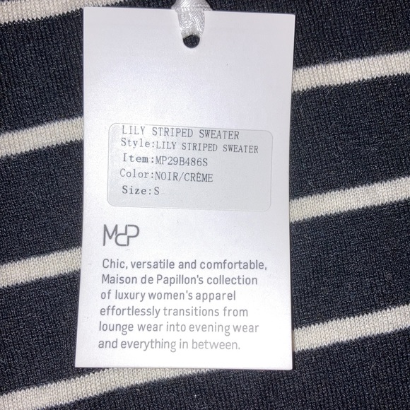 Maison de Papillon Lily Striped Silk Sweater - Picture 4 of 9